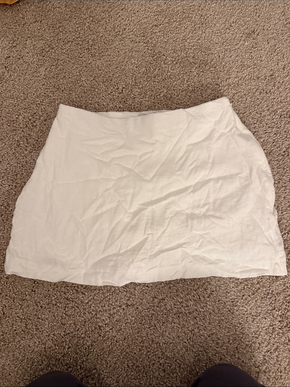 Abercrombie Curve Love White Linen Skort